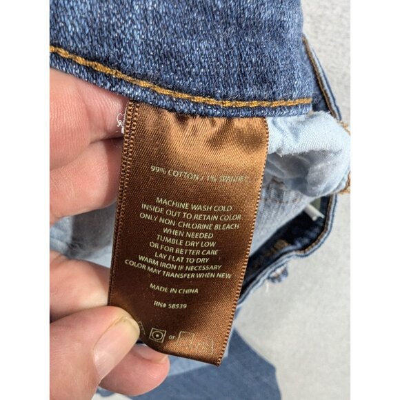 Kut from the Kloth Jeans Womens Size 12 Blue Amy Crop Straight Leg Rolled Cuffs - Picture 15 of 15